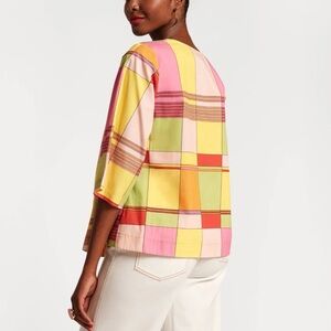 Frances Valentine Multicolor Plaid Blouse